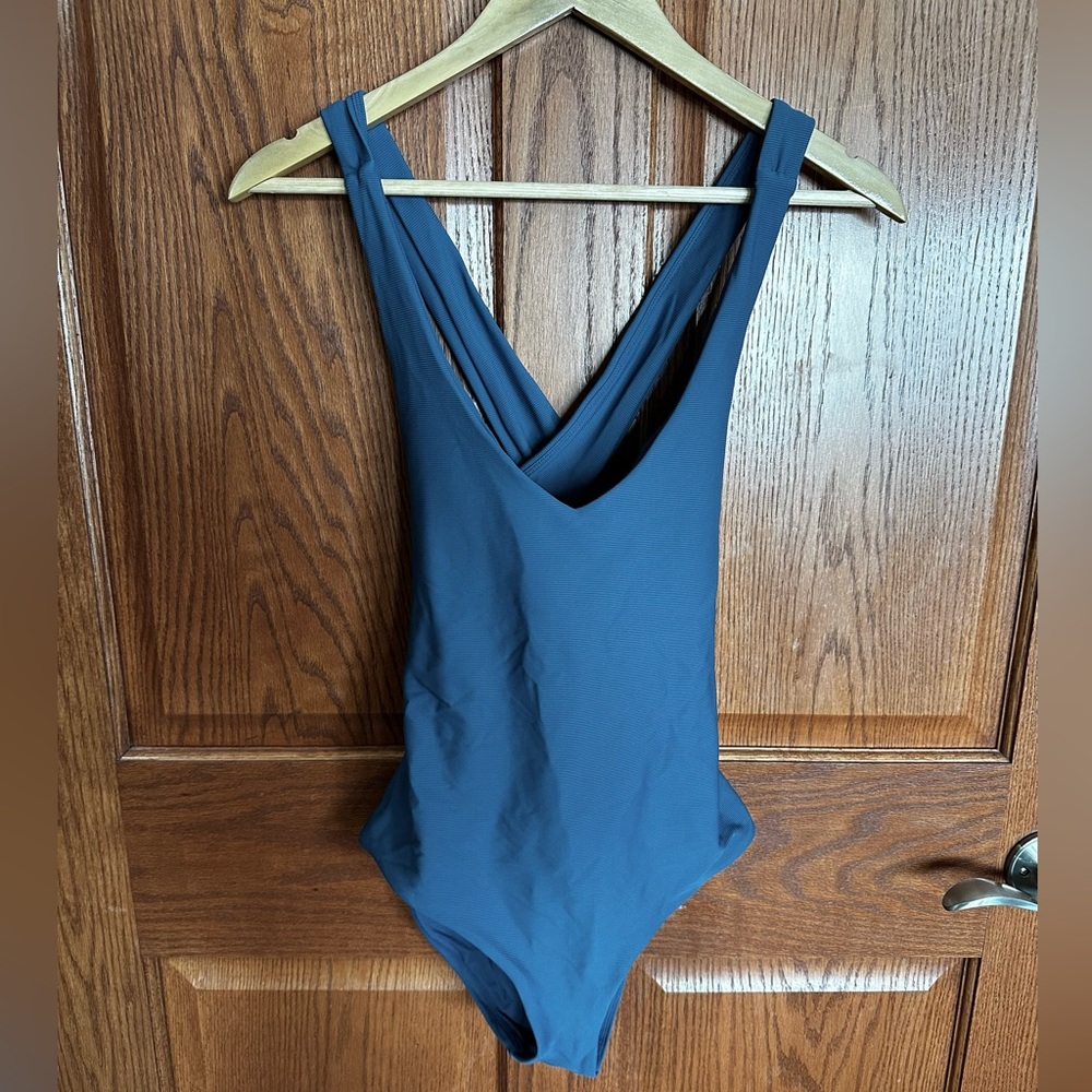 Womens Prana Ribbed One Piece Swimsuit